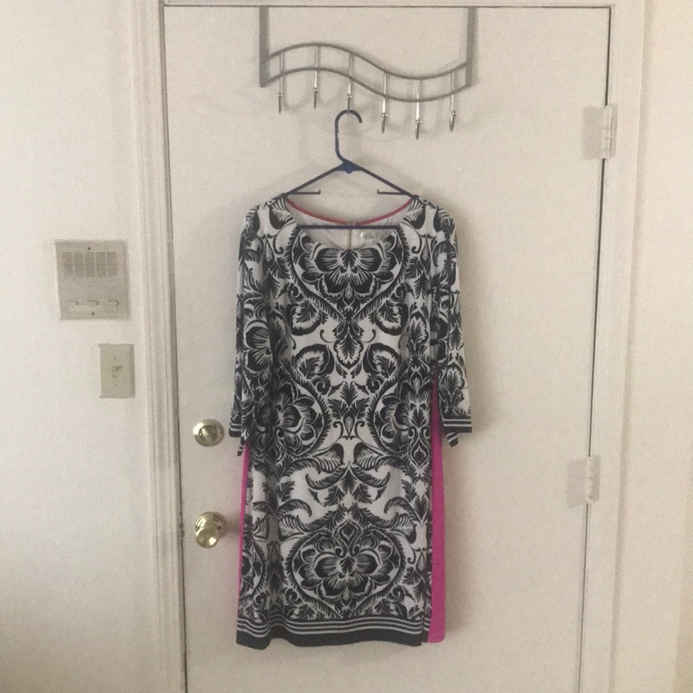 Eliza J Black and White Pattern Dress